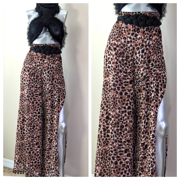 "WHIMSICAL" Pull On Elastic @ Waistline Pom Pom Detail Bohemian Palazzo Pants - Picture 2 of 14